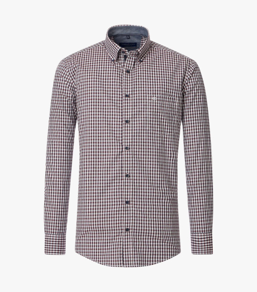 Сорочка в бордовую клетку casual fit Casa Moda