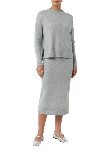 Трикотажная юбка-миди жемчужного цвета Comma