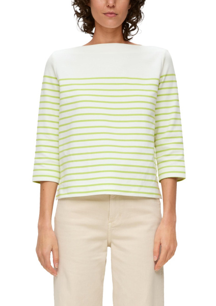 Свитшот из хлопка в зеленую полоску S.Oliver