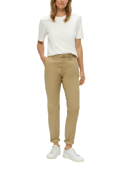 Бежевые брюки-чиносы с поясом S.Oliver