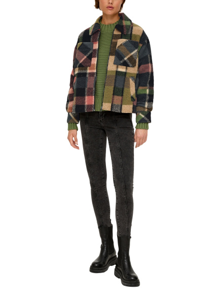 Жакет в клетку из шерсти на молнии S.Oliver