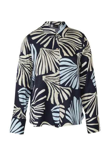 Блузка из вискозы с принтом и оптикой атласа S.Oliver