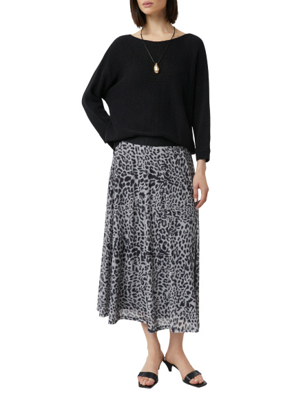Юбка из трикотажа мэш с леопардовым принтом Comma
