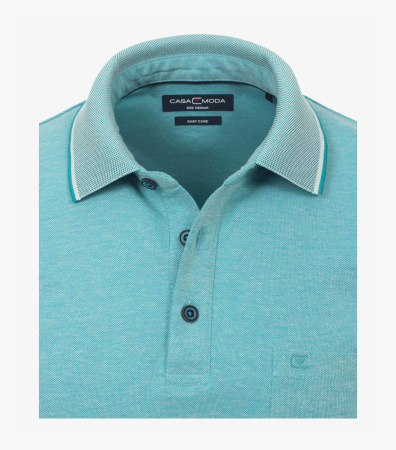 Рубашка поло с коротким рукавом бирюзовая Casa Moda