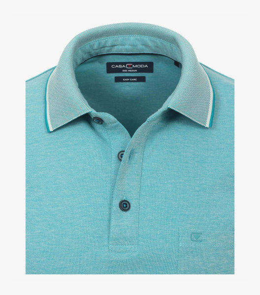 Рубашка поло с коротким рукавом бирюзовая Casa Moda