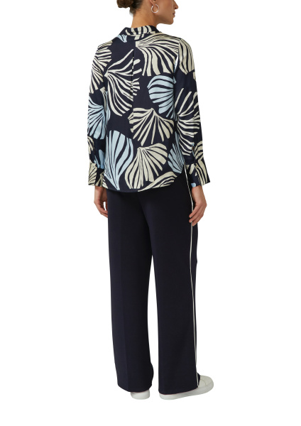 Блузка из вискозы с принтом и оптикой атласа S.Oliver