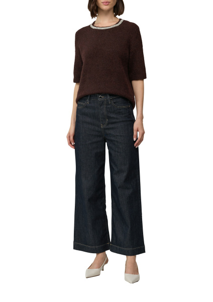 Уютный джемпер из смесовой шерсти с короткими рукавами и декоративными деталями S.Oliver