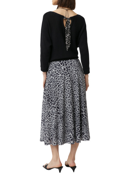 Юбка из трикотажа мэш с леопардовым принтом Comma