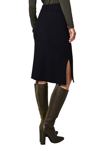 Трикотажная темно-синяя юбка с добавлением шерсти Comma