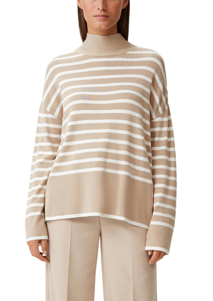 Джемпер в полоску с высоким горлом Comma