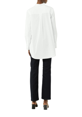Удлиненная белая блуза из хлопка Comma