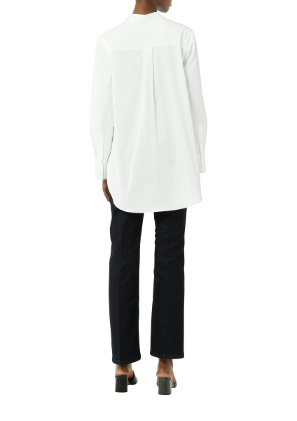 Удлиненная белая блуза из хлопка Comma