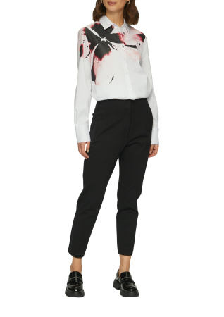 Белая блуза из хлопка с акцентным цветком S.Oliver