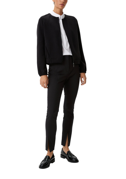 Узкие черные брюки с разрезами внизу Comma