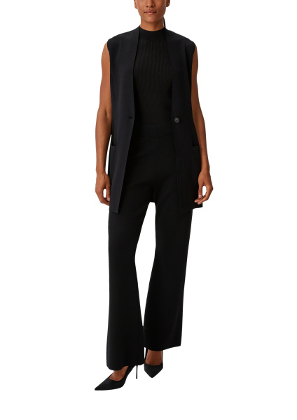 Черные брюки из плотного трикотажа Comma