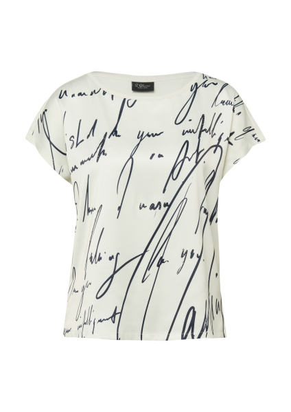 Футболка-блузка с буквенным принтом и стразами S.Oliver