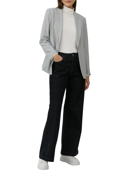 Джинсы широкого кроя черные с оптикой соль/перец S.Oliver