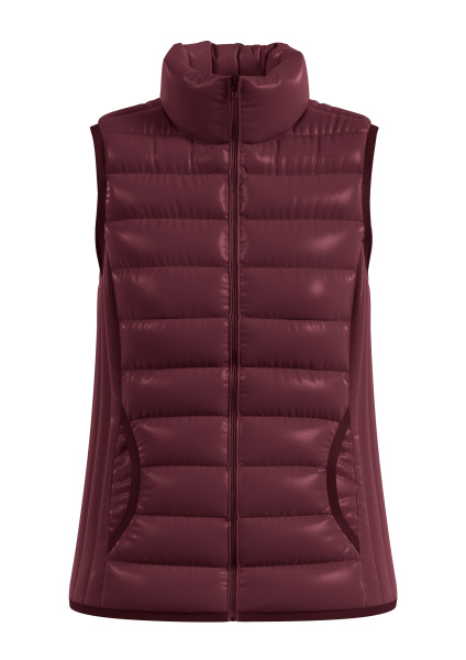 Стеганый жилет бордового цвета QS by S.Oliver