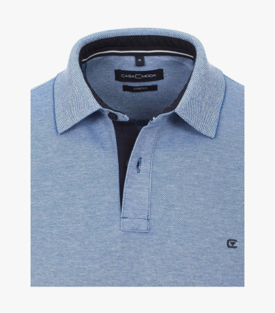 Рубашка-поло пике голубая Casa Moda
