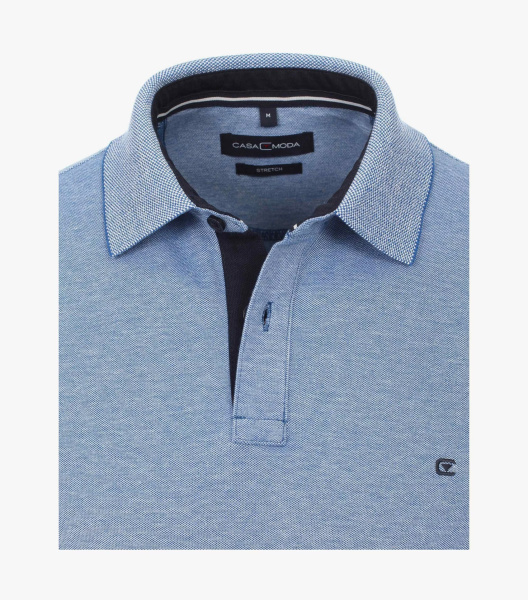 Рубашка-поло пике голубая Casa Moda
