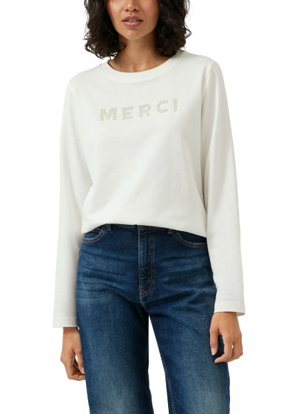 Хлопковый лонгслив с вышивкой бусинами S.Oliver