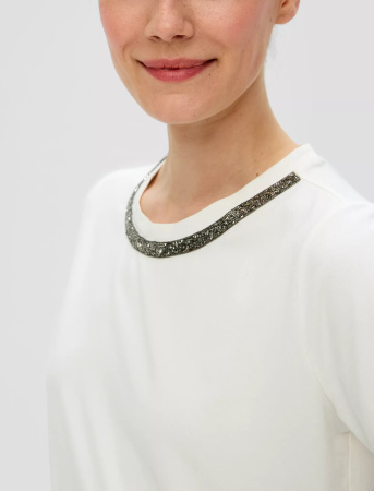 Футболка с декоративной лентой на вырезе S.Oliver