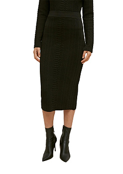 Фактурная черная юбка из смеси вискозы Comma