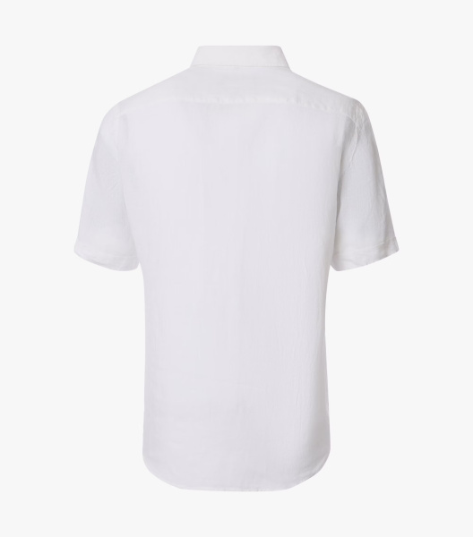 Белая льняная сорочка с коротким рукавом Casa Moda