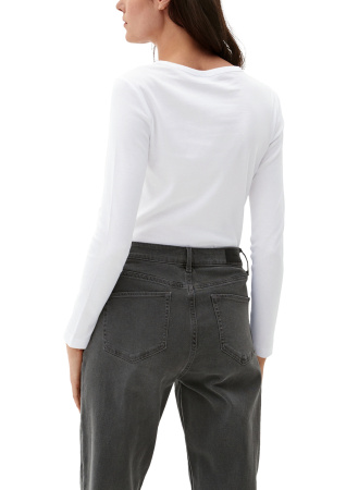 Лонгслив белого цвета из хлопка S.Oliver