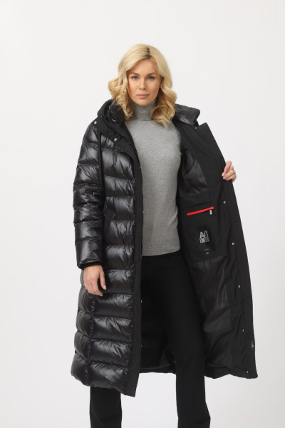 Женственный пуховик черного цвета GLAFIRA Avi