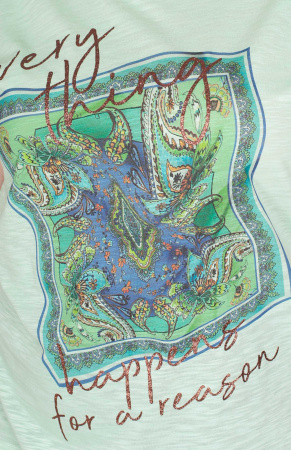 Футболка с фантазийным принтом ментолового цвета Via Appia