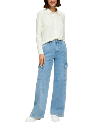 Рубашка из джерси свободного кроя молочная S.Oliver