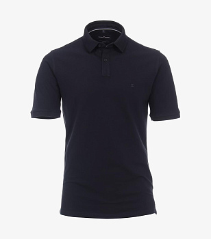 Рубашка-поло пике темно-синяя Casa Moda