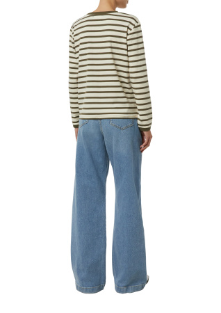 Хлопковый лонгслив в полоску Comma