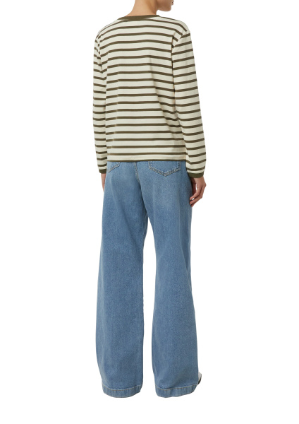 Хлопковый лонгслив в полоску Comma