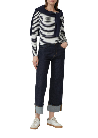 Хлопковый лонгслив в полоску S.Oliver