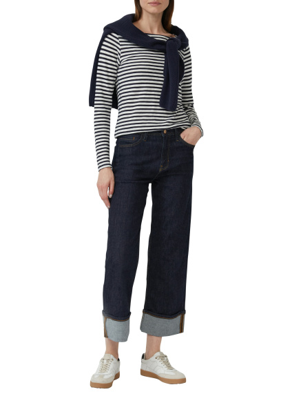 Хлопковый лонгслив в полоску S.Oliver