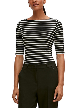 Полосатая футболка с рукавами средней длины Comma 