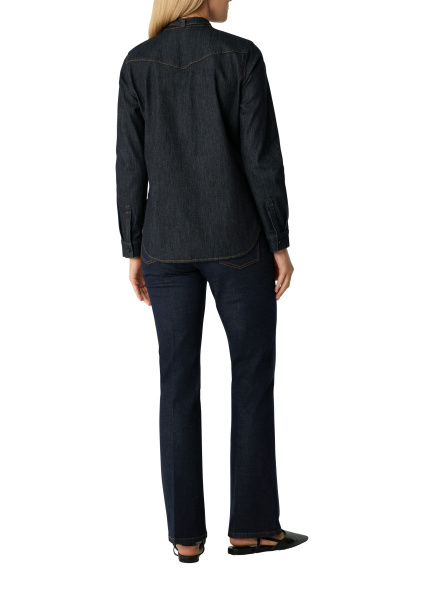 Мягкая джинсовая рубашка с завязкой на шее Comma