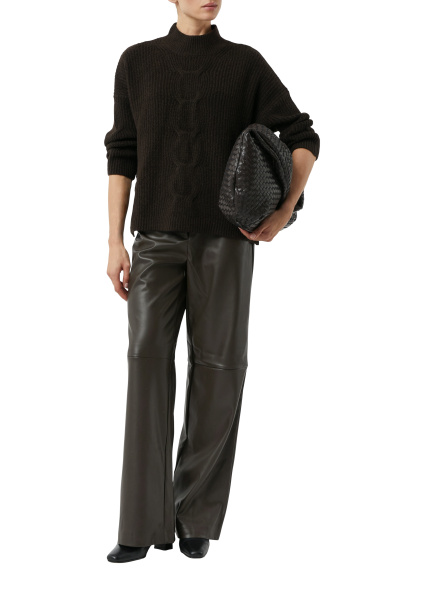 Брюки из экокожи прямого кроя Comma 