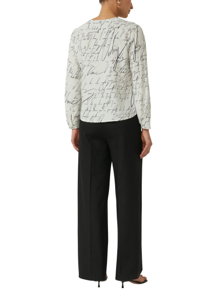 Блузка из вискозы с V-образным вырезом и буквенным принтом S.Oliver