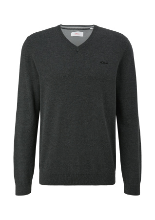 Базовый хлопковый джемпер с V-горлом S.Oliver