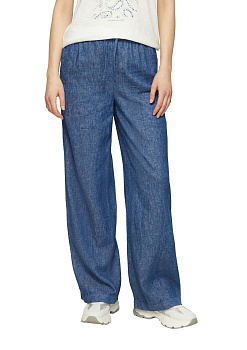 Широкие брюки из льна в джинсовом стиле S.Oliver