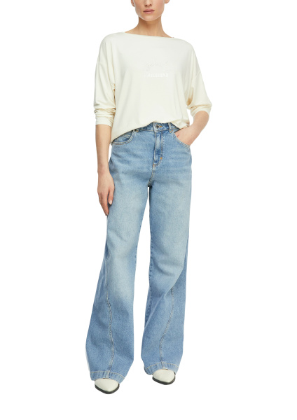 Лонгслив из вискозы с инкрустацией Comma