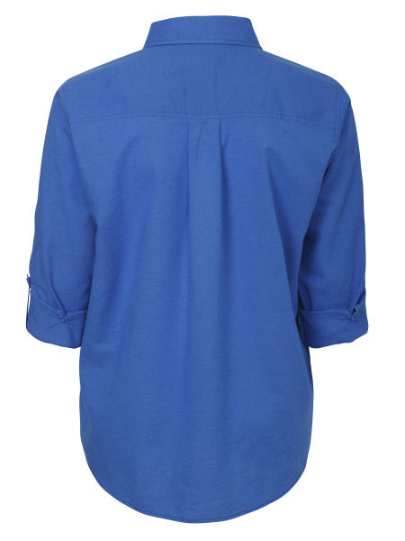 Блуза ярко-синего цвета из смеси льна и хлопка Via Appia