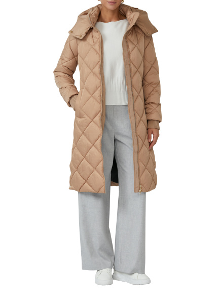 Стеганое пальто со съемным капюшоном и застежкой-молнией S.Oliver