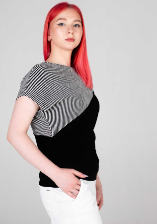 Футболка с ассиметричными деталями Comma Ci