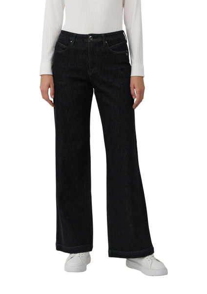 Джинсы широкого кроя черные с оптикой соль/перец S.Oliver