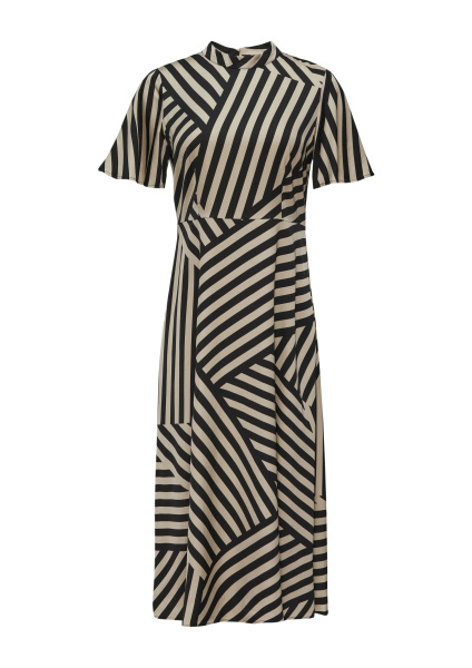 Платье в фантазийную полоску из вискозы Comma