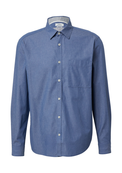 Хлопковая сорочка обычной посадки с нагрудным карманом S.Oliver